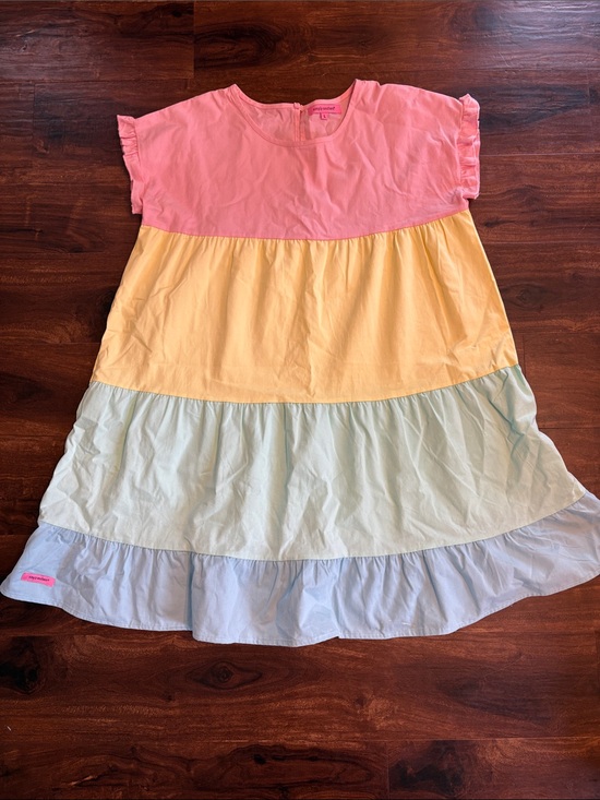 Simply Southern Dresses & Skirts - Simply Southern Pink, Yellow, Mint, Light Blue Colorblock Tiered Dress